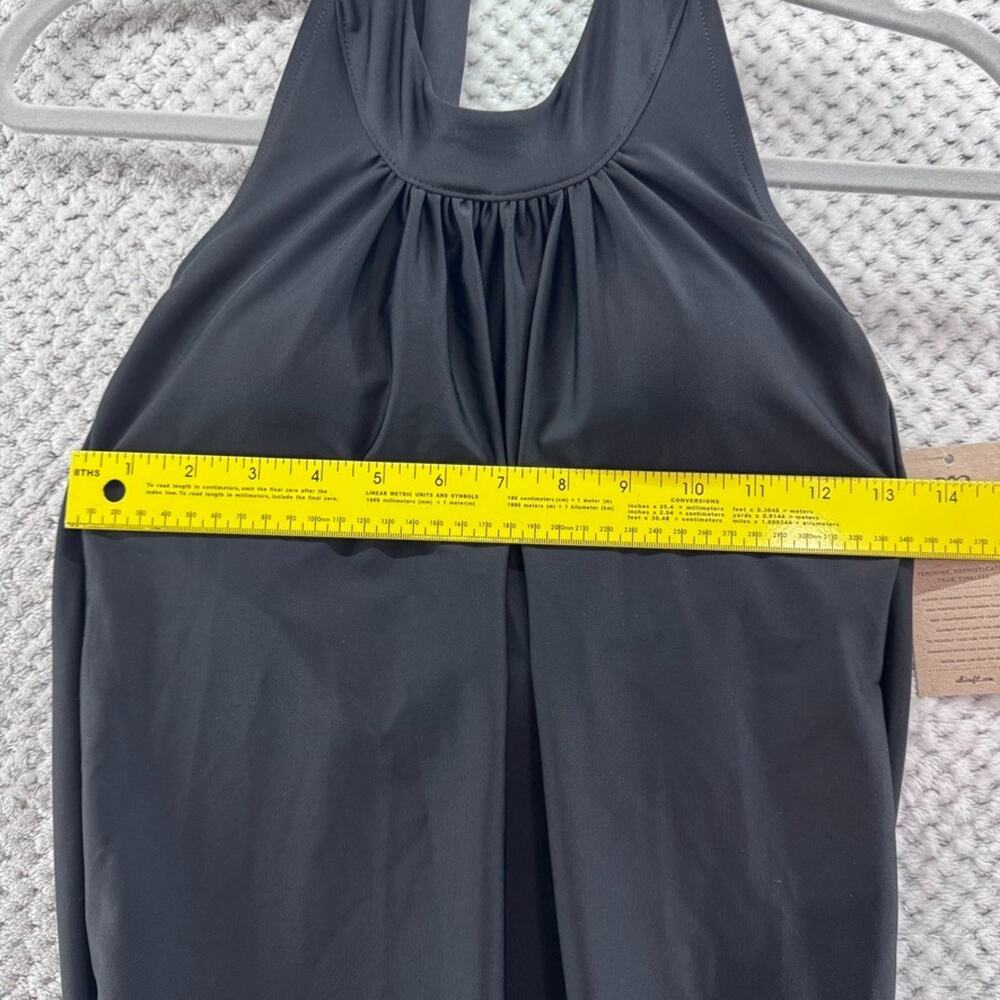 Albion Blousy Tankini Womens M Black Matte Padded Build-in Bra Halter Tie New - Picture 7 of 9